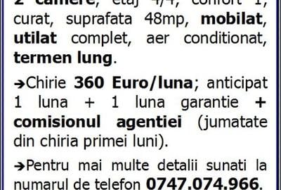 Apartament cu 2 camere semidecomandat în Tomis III - 9