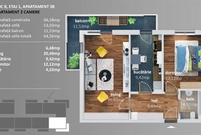 Apartament cu 2 camere decomandat în Vest - 12