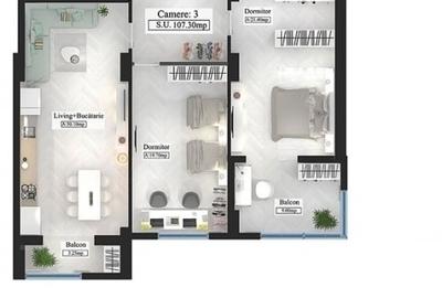 Apartament cu 3 camere decomandat în Copou
