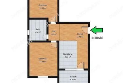 Apartament cu 3 camere si balcon etaj 1 in Selimbar zona Brana Apartament cu 3 camere si balcon etaj 1 in Selimbar zona Brana - 8