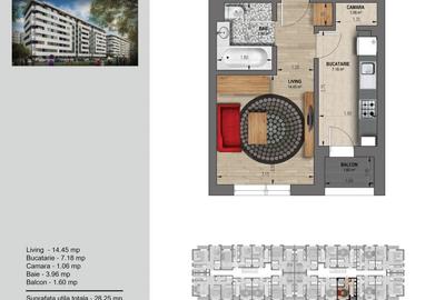 Garsonieră decomandată în Militari - 14