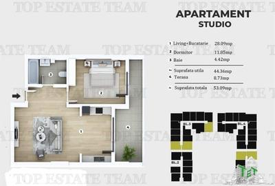 Apartament cu 2 camere decomandat în Olteniței