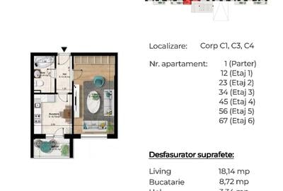 Apartament cu 2 camere decomandat în Vest
