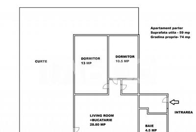 Apartament de vanzare 3 camere 2 bai gradina 74mp si parcare - 14