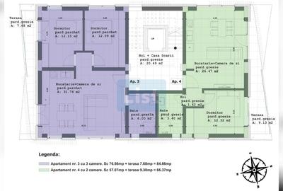 Apartament cu 3 camere decomandat în Republicii - 2