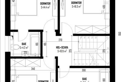 VILA INDIVIDUALA 4 CAMERE+MANSARDA 47m,2 km de metrou,incalzire pardoseala, - 3