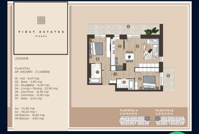 Apartament cu 3 camere decomandat în Pipera - 2