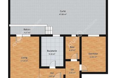 Apartament luminos 2 camere curte si parcare zona Arhitectilor Sibiu - 9