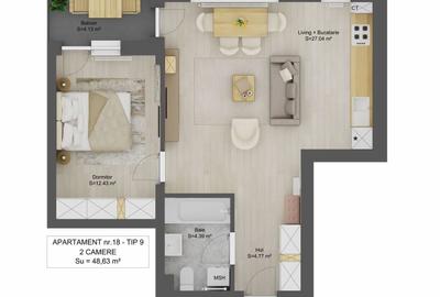 Apartament cu 2 camere în Central - 7
