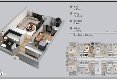 Apartament cu 2 camere decomandat în Militari