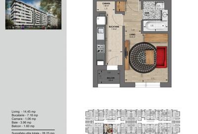 Garsonieră decomandată în Militari - 13