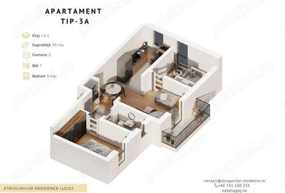 Apartamente noi cu 2 si 3 cam in bloc nou pe Str.Strugurilor in Lugoj - 4