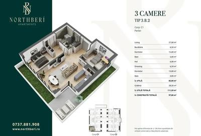 Apartament cu 3 camere decomandat în Băneasa - 2