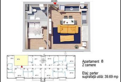 Apartament cu 2 camere în Central