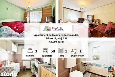 Apartament cu 3 camere decomandat în Micro 17 - 2