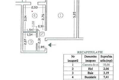 Garsonieră decomandată, mobilată în Nicolina