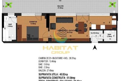Apartament cu 2 camere semidecomandat în Timpuri Noi - 17