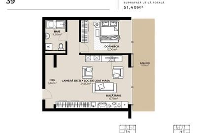 Apartament cu 2 camere în Dâmbul Rotund