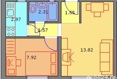 Apartament 2 camere 32 mp Etaj 3 Reabilitat Sector 4 - 5