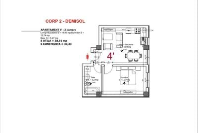 Apartament 2 camere OTOPENI - Str 23 August. Direct Dezvoltator! - 1