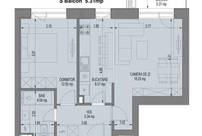 Apartament cu 2 camere în Central - 1