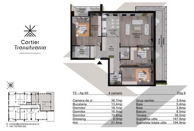 Apartament cu 4 camere decomandat în Noua - 19