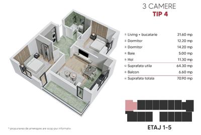 OFERTA! Apartament superb cu 3 camere la 15 minute de metrou Berceni! - 10