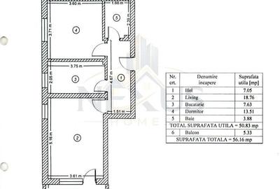 Apartament cu 2 camere decomandat în Metalurgiei