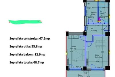 Apartament cu 2 camere decomandat, mobilat în Băneasa - 15