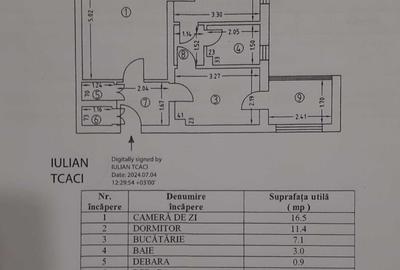Apartament cu 2 camere semidecomandat în Central