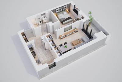 Apartament 2 camere, incalzire in pardoseala, ansamblu nou - 4