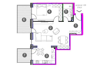 2 camere cu două balcoane | Sisesti | Ansamblu rezidential cu vedere la lac - 2