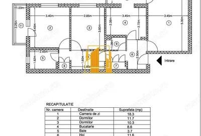 Apartament cu 3 camere decomandat în Central
