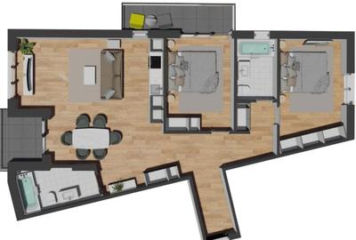 Apartamente semifinisate de 2/3 camere, la 2 minute de VIvo Mall - 9