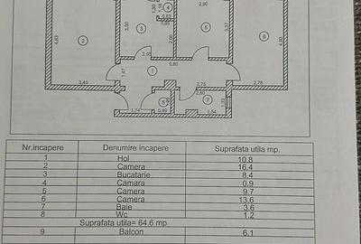 Apartament cu 3 camere decomandat în Gării