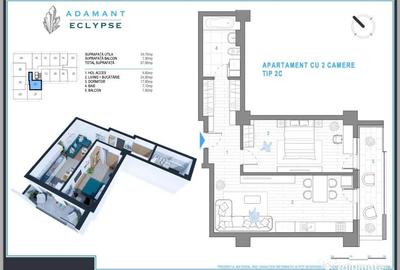 Apartament cu 2 camere semidecomandat în Nicolina - 15