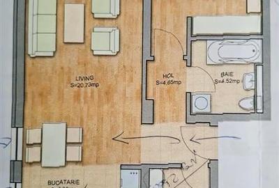Apartament cu 2 camere decomandat, mobilat în Tractorul