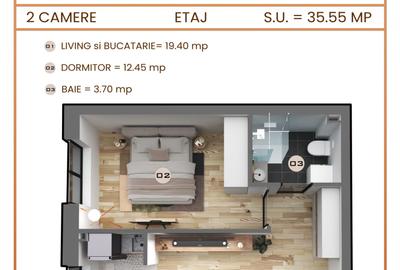 Apartament cu 2 camere decomandat în Militari - 2