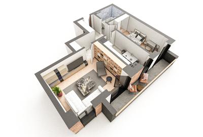 BRAUS CONFORT VIȘANI - Apartament Tip D – 2 Camere Decomandat - 3