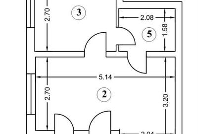 Apartament cu 2 camere semidecomandat în Central