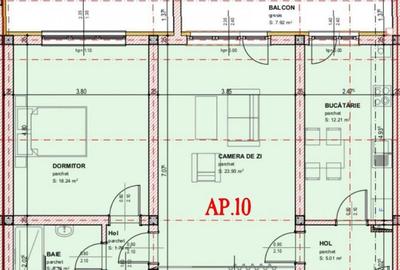Apartament 3 camere bloc nou zona O. Goga, Selimbar, 80mp - 2
