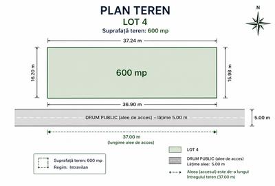 Teren Construcții de 1200 mp, în Lazu - 3