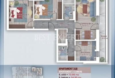 Apartament cu 3 camere decomandat în Titan - 2