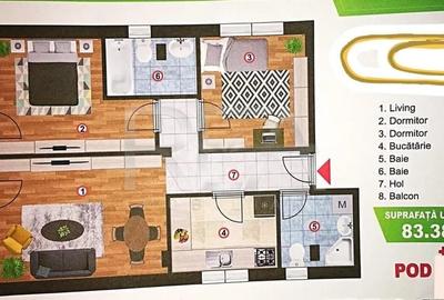 Apartament 3 camere, 2 bai, Bragadiru strada Diamantului 192-194