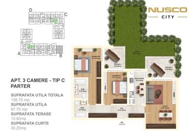 Vând apartament 3 camere Nusco city 137 mp2 - 2
