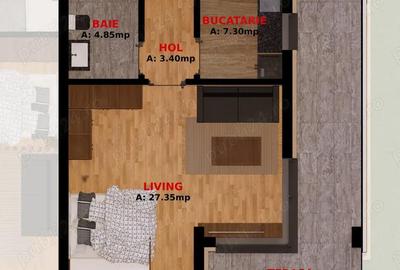 Apartament cu 2 camere decomandat în Fundeni