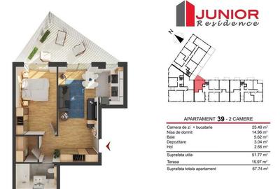 Apartament cu 2 camere semidecomandat în Iris - 7