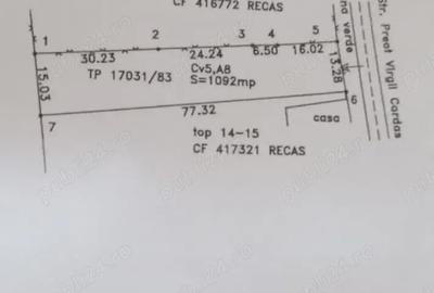 Teren de 1100 mp, în Bazoș - 1