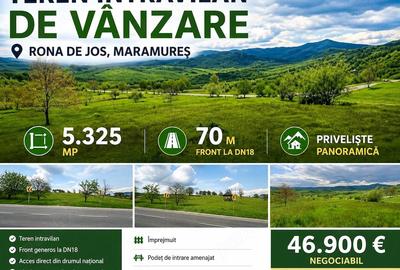 Teren de 5325 mp, în Rona de Jos