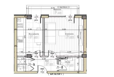 Apartament cu o camera, balcon, bucatarie separata - 3